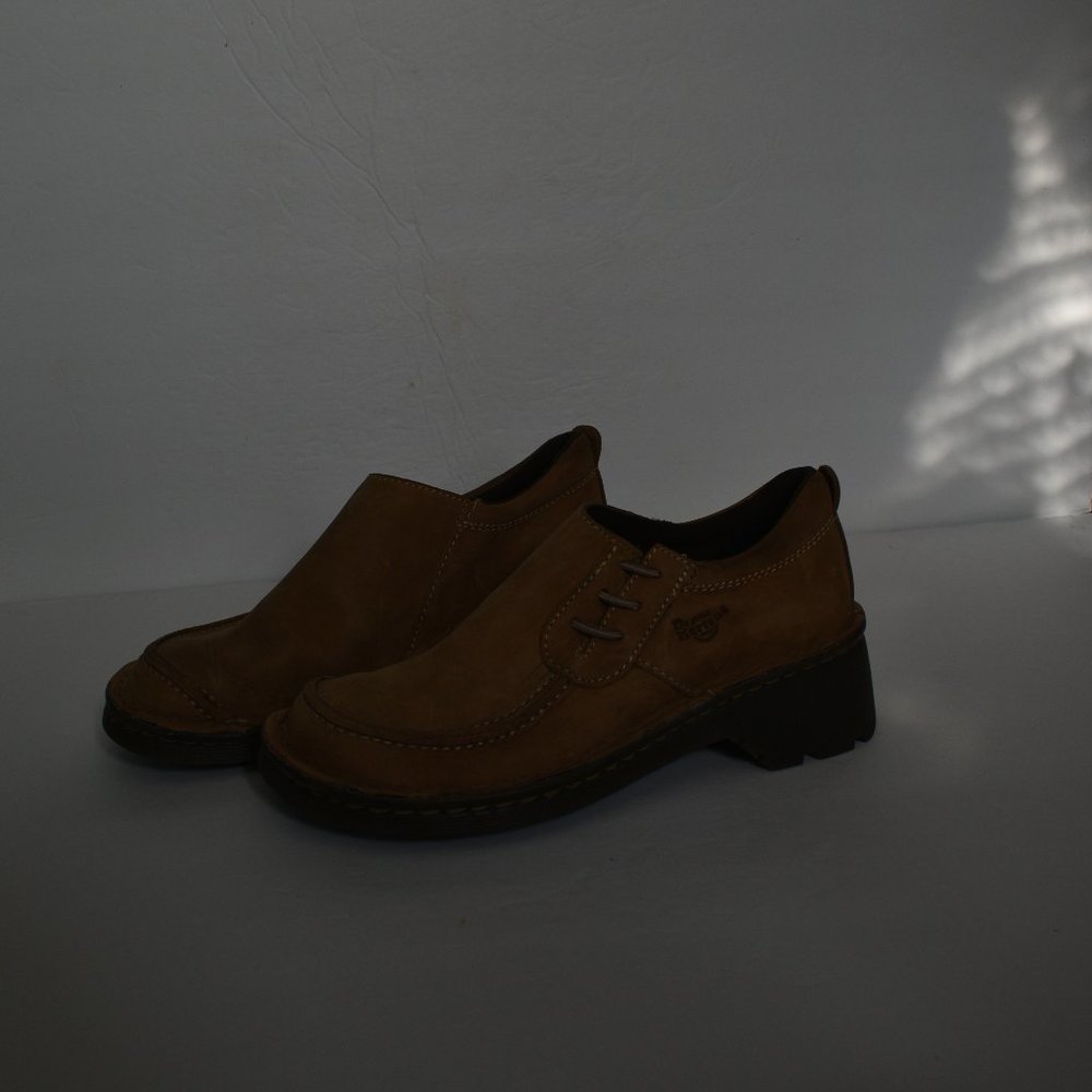 DR. MARTENS Brown Leather Slip On Moccasin 2118 Women's Size 5